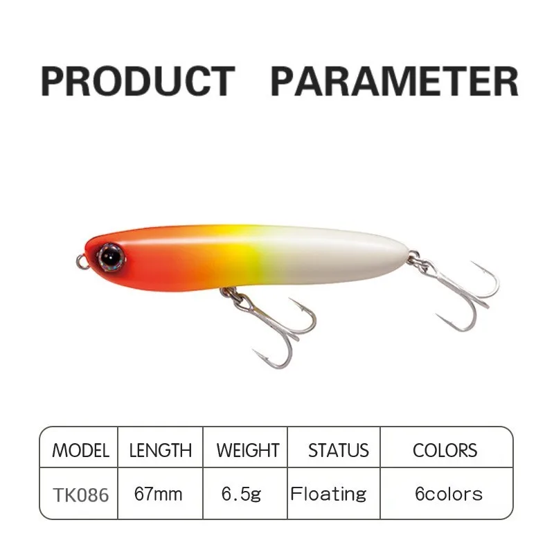 Fishing lure 2023 Topwater Lure Surface Walk The Dog Bass StickBait WTD Pencil 67mm 6.5g tackle house resistance cronuts 67 - imagen 3