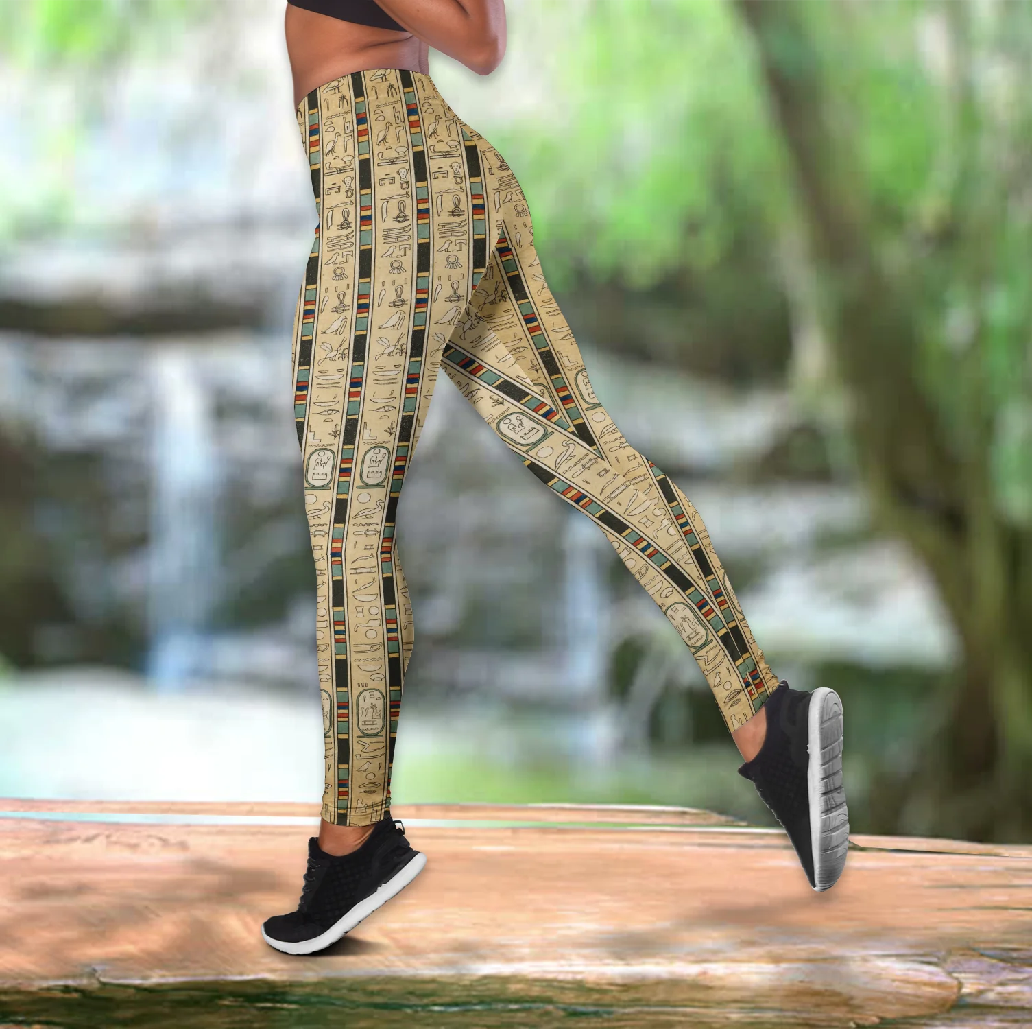 Conjunto de camiseta sin mangas y mallas con estampado 3D de la vida de los dioses antiguos egipcios, mallas de longitud completa para Fitness para mujer, pantalones de Yoga LKB-29 - imagen 3