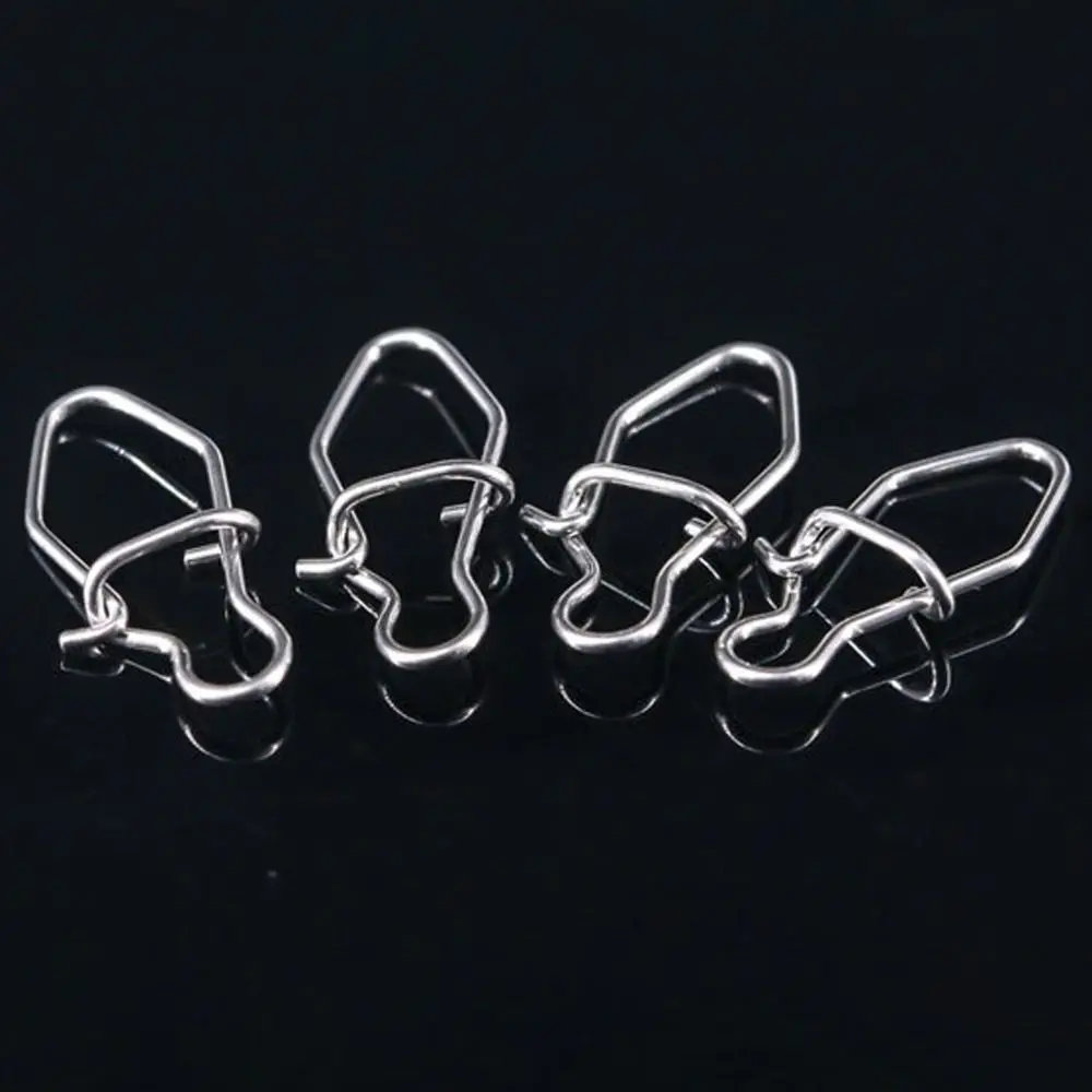 Aparejos de línea duraderos, conector portátil de bloqueo rápido, broche colgante de pesca, anillos divididos ovalados, barril giratorio, novedad de 100 piezas - imagen 2