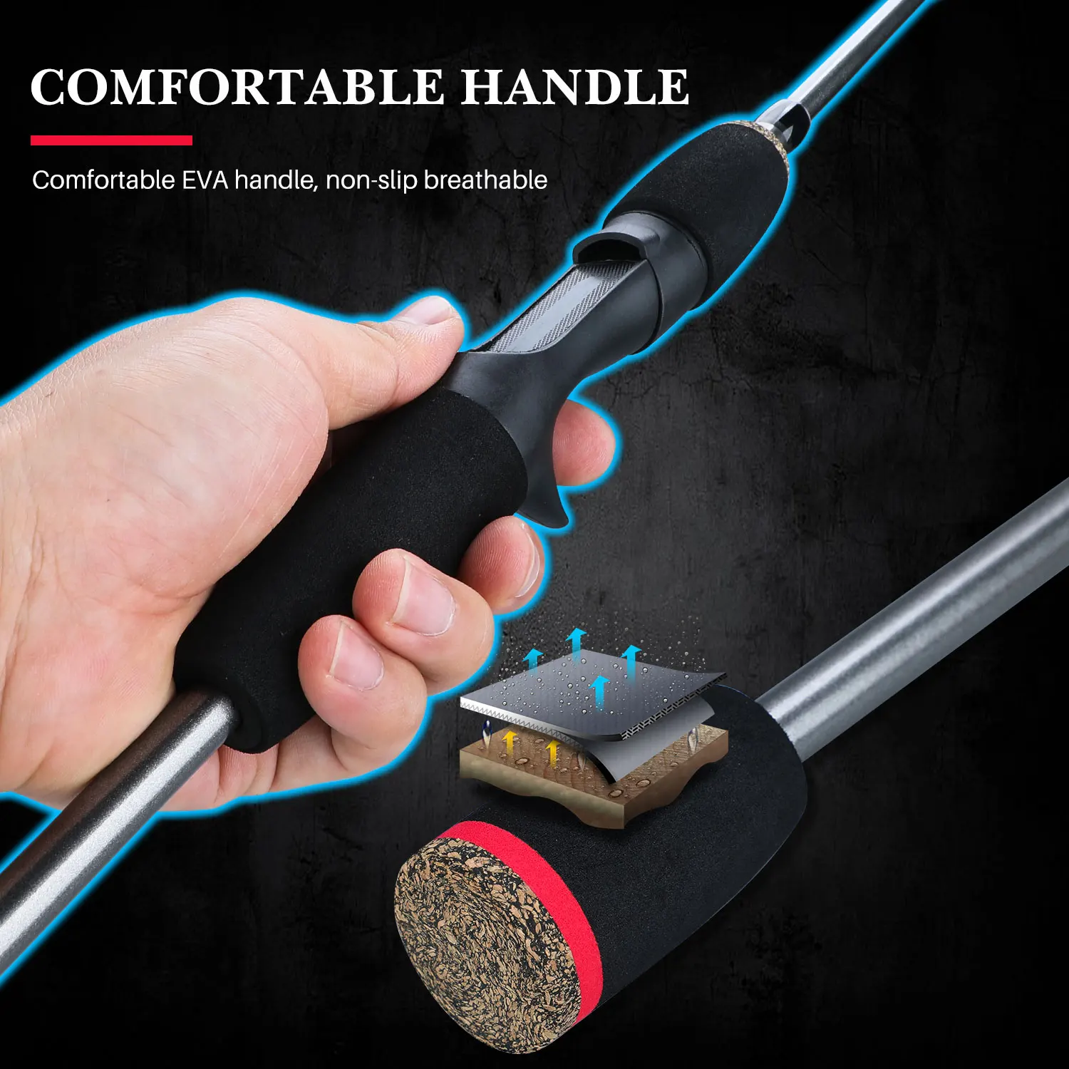 Sougayilang-caña de pescar Baitcasting y carrete combinado, caña de pescar de 5 secciones y carrete de relación de engranaje 7,2: 1, Kit completo para pesca de carpa lubina - imagen 3