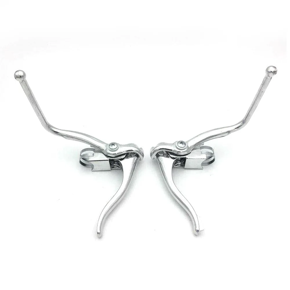 1 Par de Palancas de Freno de Bicicleta Duraderas de 22.2 mm de Diámetro, Palancas de Freno de Aleación de Aluminio Ligeras, Palancas de Freno de Disco Plateadas para Bicicleta de Carretera - imagen 2