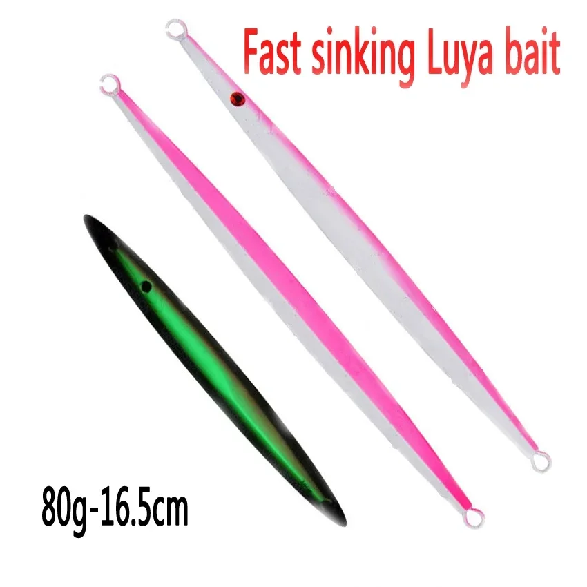 Plantilla de placa de hierro para pesca en el mar, tira larga, placa de hierro de dibujo rápido, hundimiento rápido y agitación lenta, placa de hierro luminosa de 60g - imagen 5