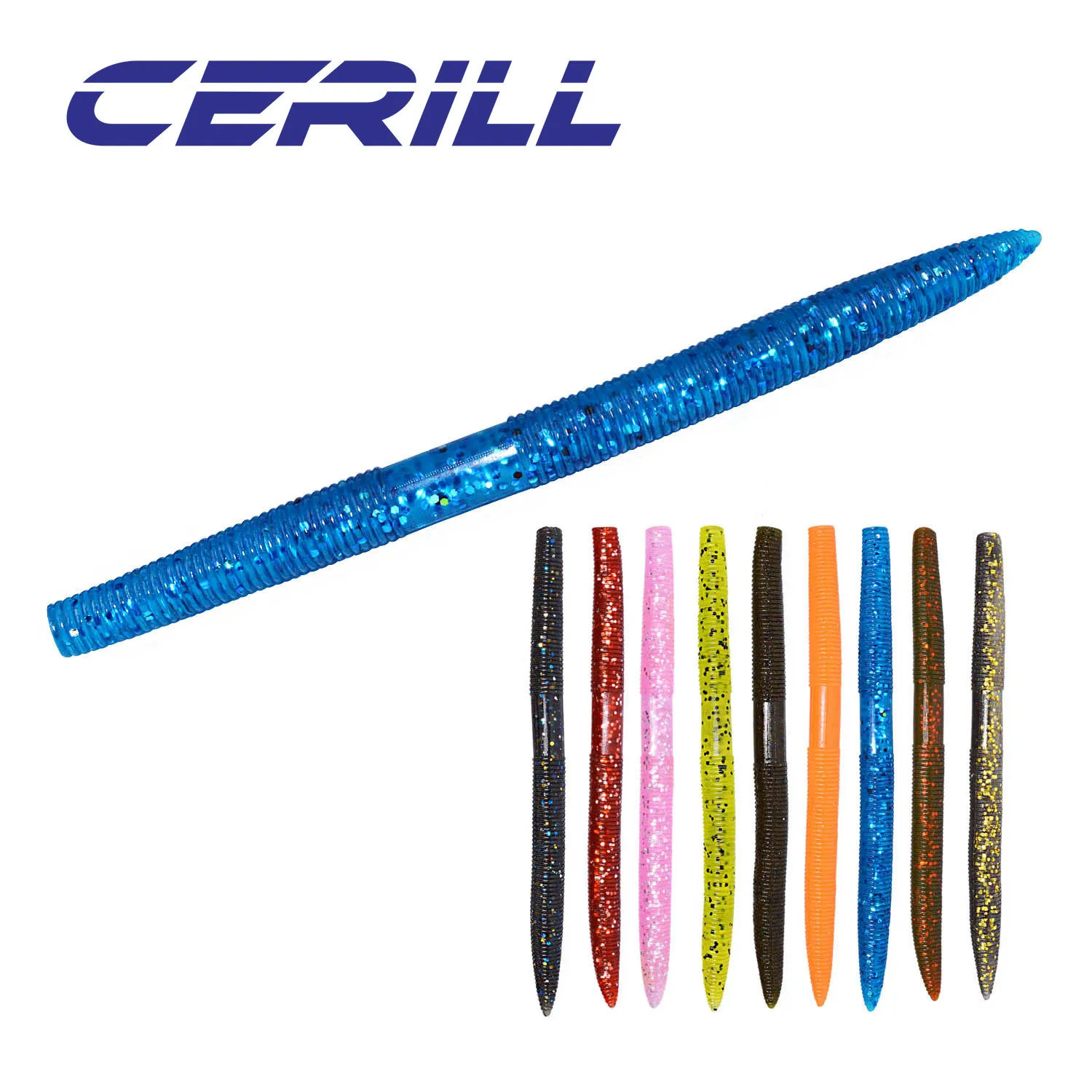 Ceril-señuelo de pesca suave Artificial Senko, cebo de gusano, delineador de silicona, Jigging, Wobblers, carpa, aparejos Swimbait, 5 piezas, 140mm, 8,4g - imagen 5