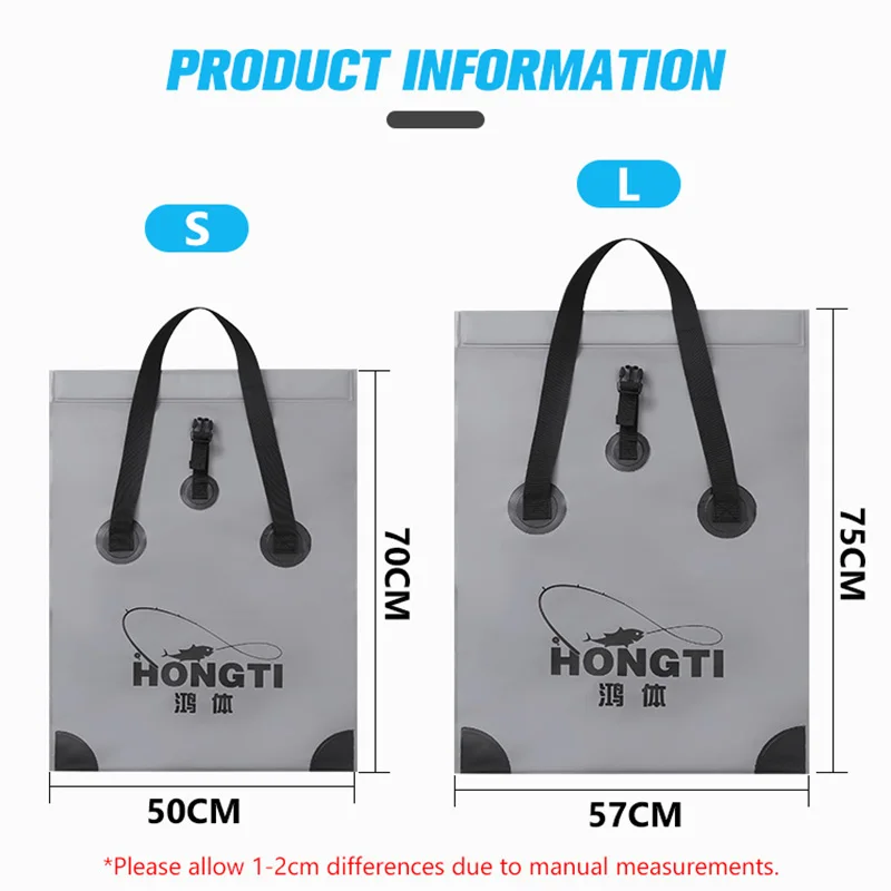 Bolsa protectora para pesca, bolsa de agua impermeable, gruesa, multifuncional, plegable, para protección de peces, X7G - imagen 4