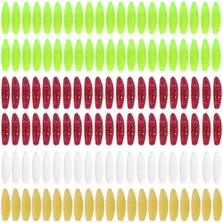 Señuelos de gusanos para pesca de lubina, 40/80/200 Uds., cebos de gusanos falsos de silicona suave, señuelos de pesca de gusanos de pan para pesca de trucha y tipo tipo de pez