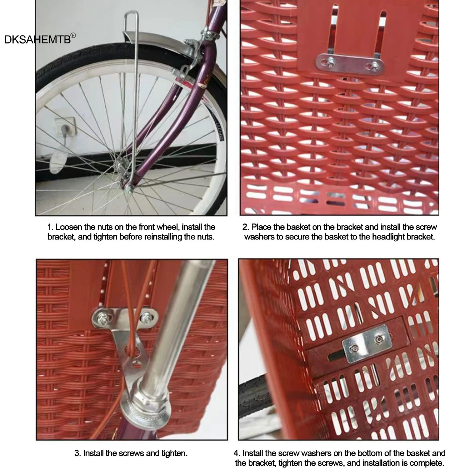 Cesta trasera para bicicleta, cesta de almacenamiento Universal de ratán hecha a mano para bicicleta eléctrica, cesta de almacenamiento portátil para ciclismo al aire libre - imagen 5