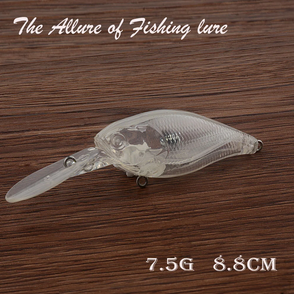 10 Uds 8,8 cm 7,5g Squarebill Crankbaits DIY señuelo sin pintar billete cuadrado manivela flotante cebo sonajero Señuelos de Pesca cuerpo en blanco - imagen 2
