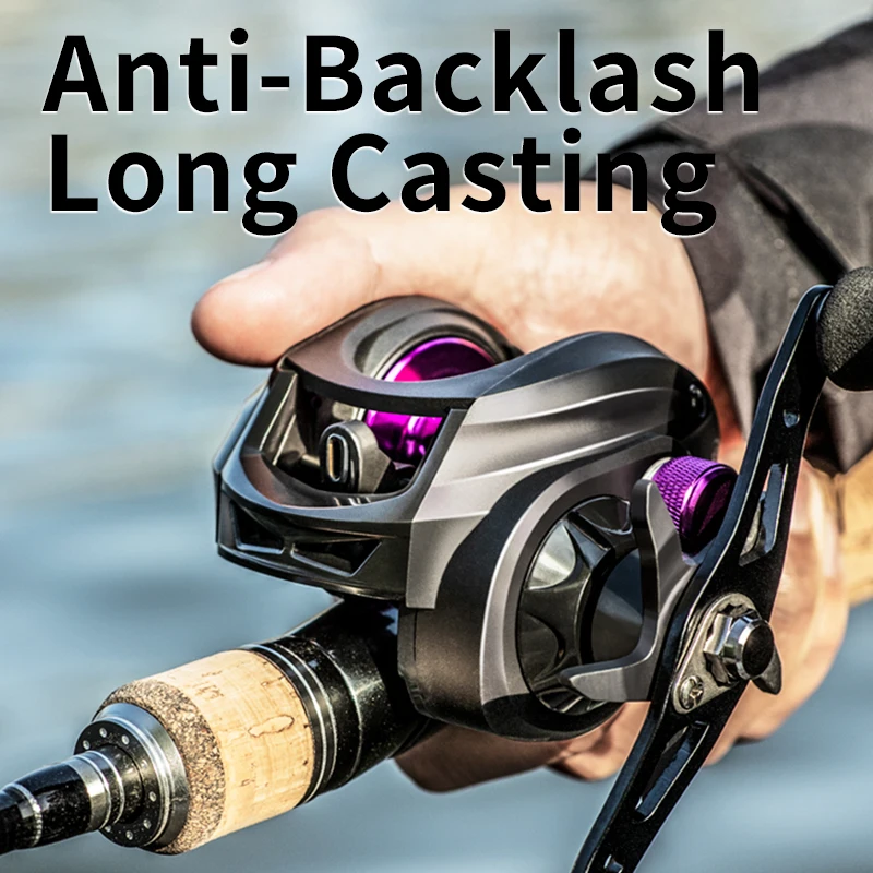 Carrete de pesca Baitcasting para niños, línea antiexplosión de largo alcance, freno magnético de arrastre máximo de 8KG, Micro carrete de pesca 7,2: 1 - imagen 3