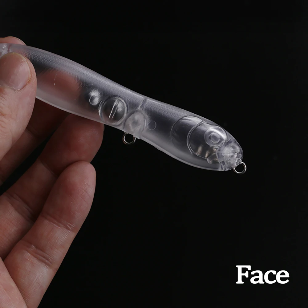 Chan'sHuang-lápiz flotante sin pintar, 20 piezas, Topwater Spook, 10CM, 14,4G, cuerpos transparentes, sonajeros para caminar, señuelo en blanco DIY - imagen 5