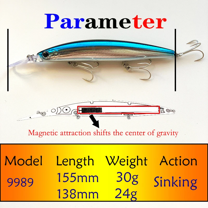 Jerkbait Testar para Lucio 155mm – Señuelo de Curricán Hundido - imagen 2