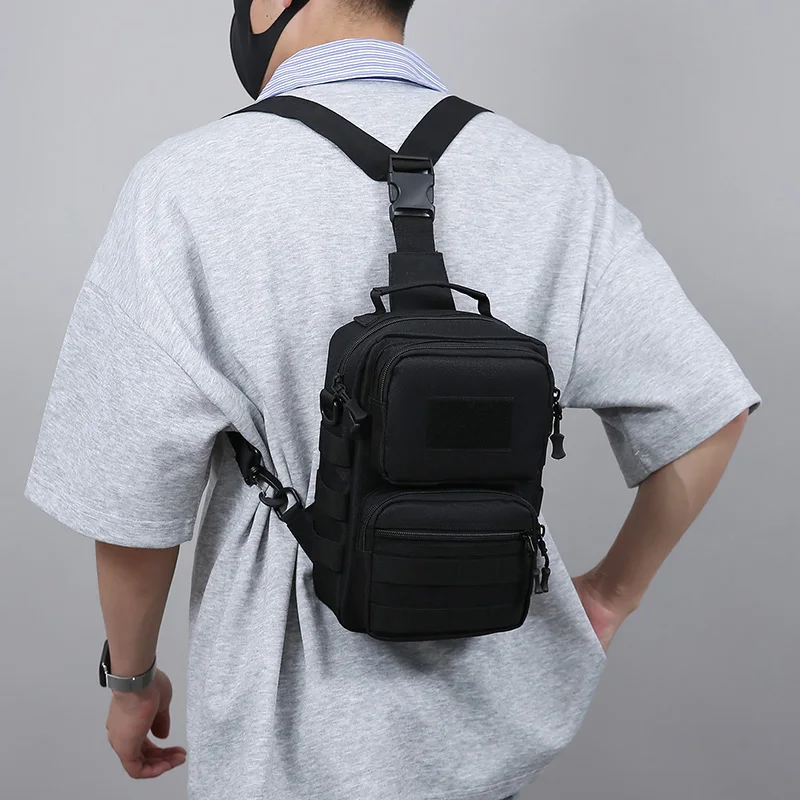 Bolsa de pecho de pesca táctica, gran señuelo de almacenamiento, senderismo al aire libre, ciclismo, Camping, bolsos de hombro Molle, riñonera de pesca portátil para hombre - imagen 4