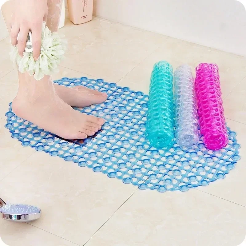 Alfombra de baño con ventosa antideslizante de PVC, estera de masaje suave, estera de ducha de baño antideslizante, suministros para el hogar, multicolor - imagen 4