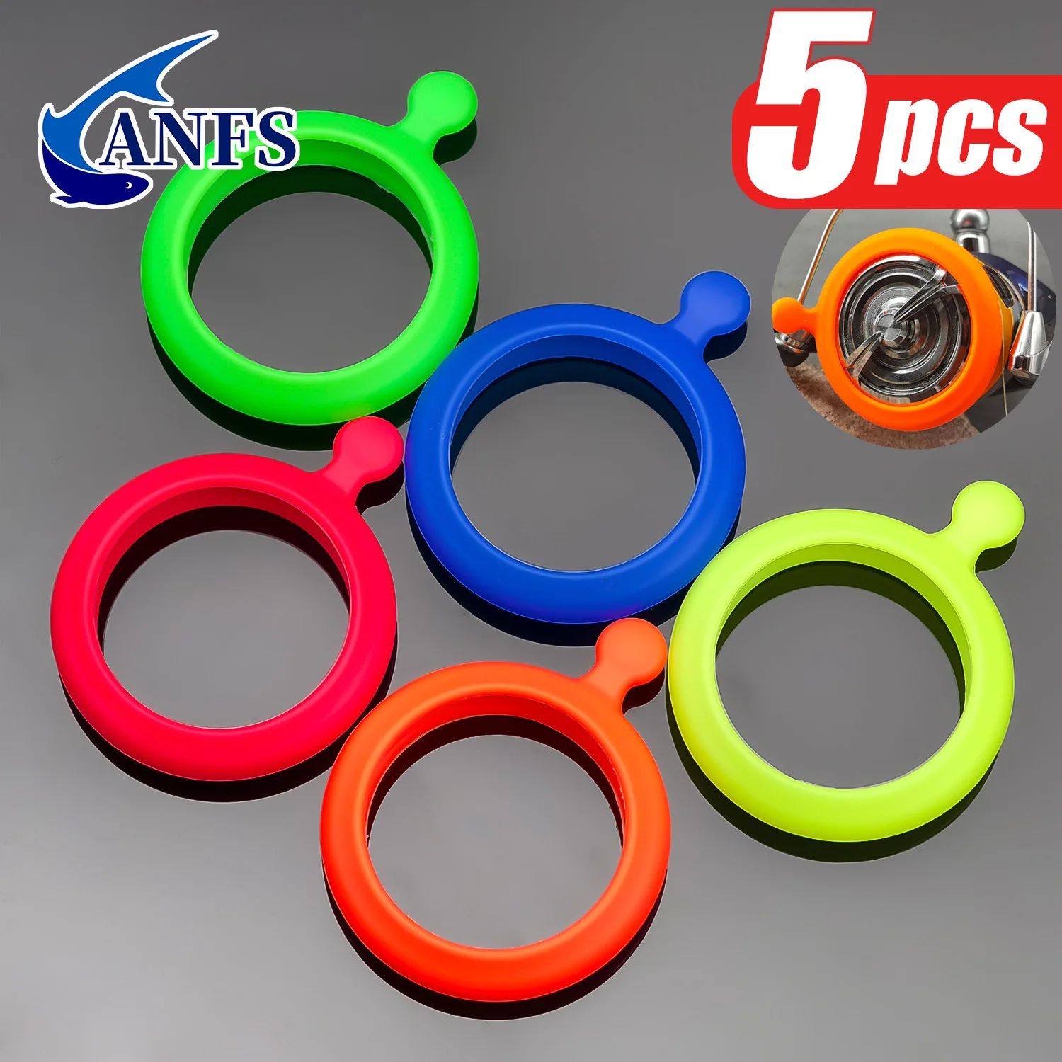 ANFS 5 fundas de silicona para mango de carrete de pesca que protegen su carrete de daños