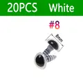 20pcs White Size 8