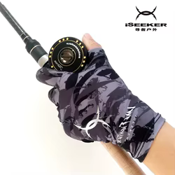 ISeeker Outdoor Lake Warrior Series Guantes de pesca Protector solar de secado rápido Cómodo y transpirable Pesca en carretera Subcamouflag