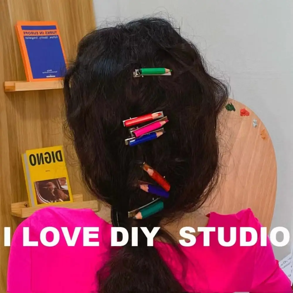 6 unids/set tendencia Cool horquillas grabables lápiz de colores Clip de pelo horquillas mujeres/hombres - imagen 5