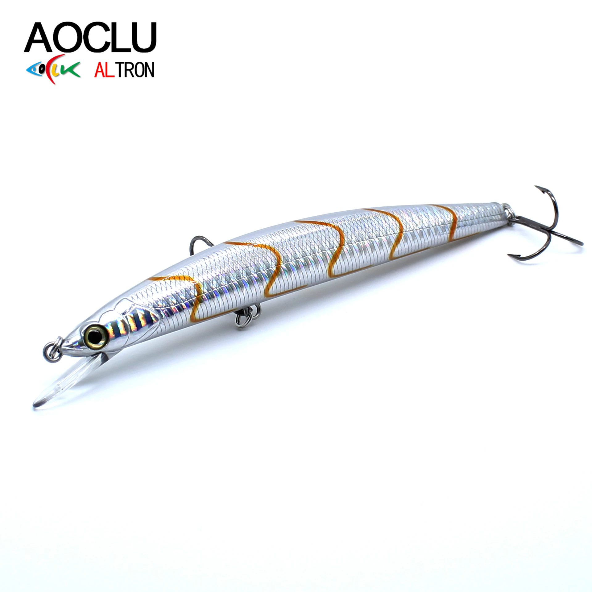 AOCLU-Minnow de pesca de agua salada flotante, 150mm, 25g, cebo duro, Jerkbait, señuelo de barco de aguas profundas, anzuelos triples VMC, calidad japonesa - imagen 4