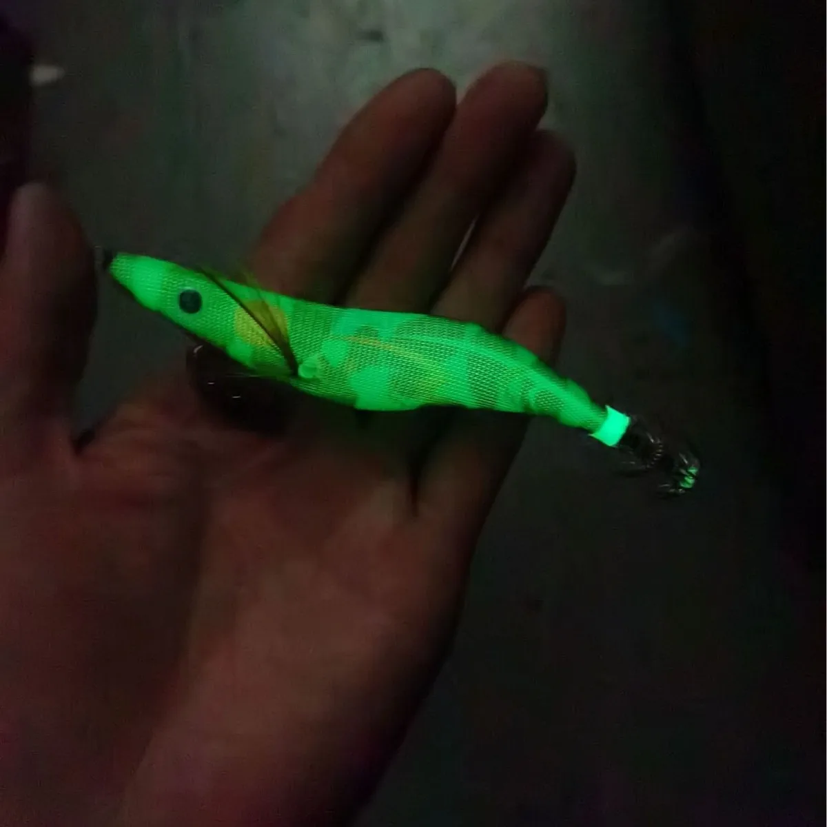 Sea.Yolo Plantilla de calamar artificial Camarones de madera luminosos 3.0 #   3.5 #   Señuelo de pesca de calamar, señuelo de sepia de calamar noctilucente para pulpo - imagen 5