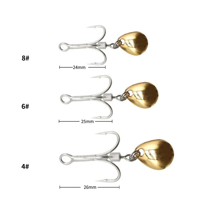 Accesorios de aparejos de pesca, señuelo de rotación de alta velocidad, cucharas ruidosas, cebo duro, anzuelo triple de calidad DIY, Spinn Texas Rig Ocean Spinner - imagen 3