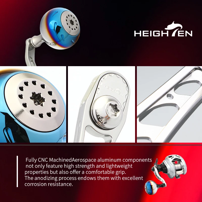 Kit de actualización de engranajes HEIGHTEN, mango ovalado de 65mm a 75mm de diámetro de 38mm, brazo de carrete de gota de agua, mango redondo Gradual, accesorios de pesca - imagen 5