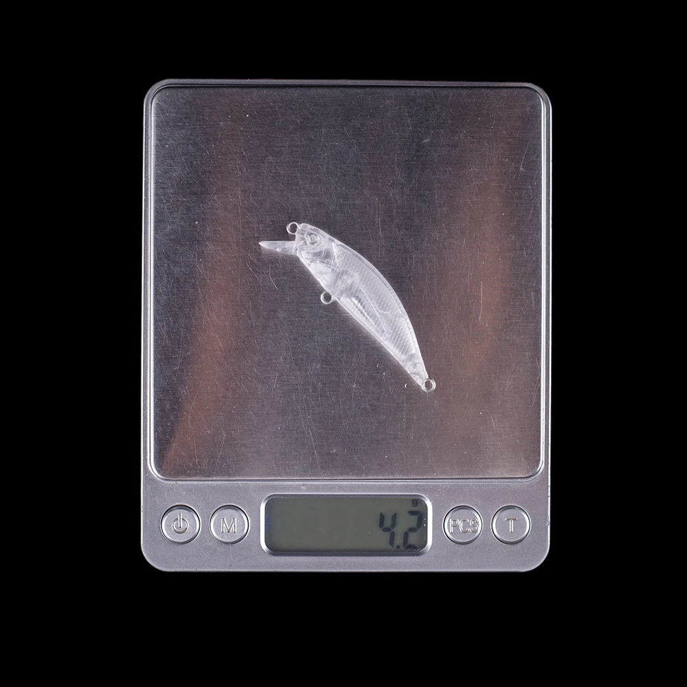 Hanlin-Mini cebo Artificial de plástico duro, cebo flotante, pececillos en blanco, aparejos de pesca, bricolaje, 5,5 CM, 4,2G, sin pintar, 10/20 piezas - imagen 3