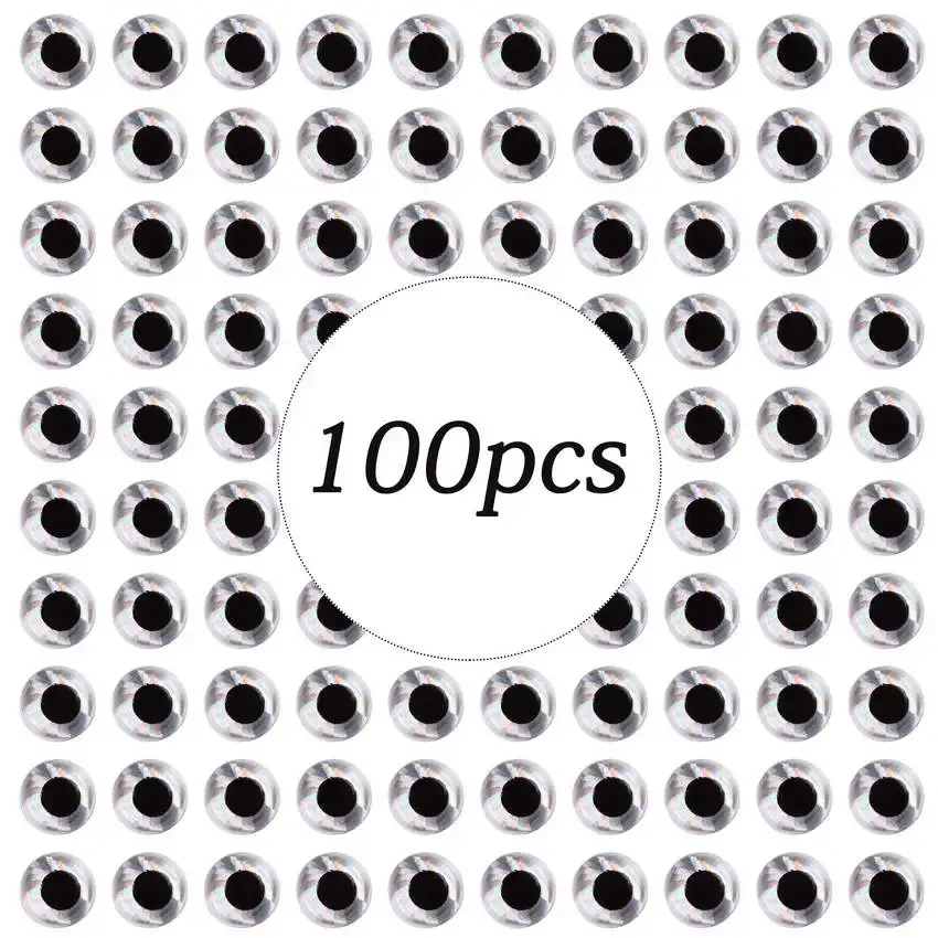 Señuelo de pesca holográfico con ojos 3D, simulación de pesca con mosca, pececillos artificiales, aparejos de pesca con ojos, 3/4/5/6/100mm, 8/12 unids/lote - imagen 4