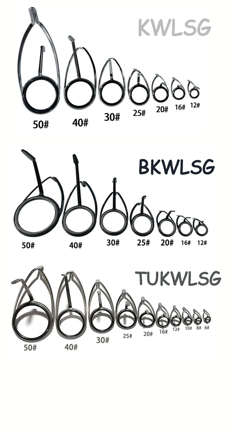 TAKEDO KWLSG Serie 6 #   - 50 #   Anillos guía para caña de pescar giratoria, marco KW, anillo SIC, construcción de caña de carpa para Surf, accesorios para caña DIY - imagen 3
