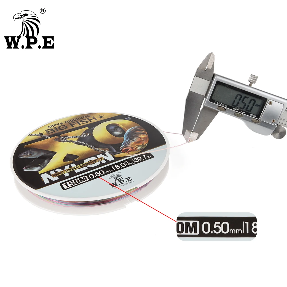 W.P.E-sedal de pesca de nailon X9, 150m/300m, sedal de nailon para peces grandes de bacalao, 0,25mm-0,50mm, 11.9lb-39.7lb - imagen 4
