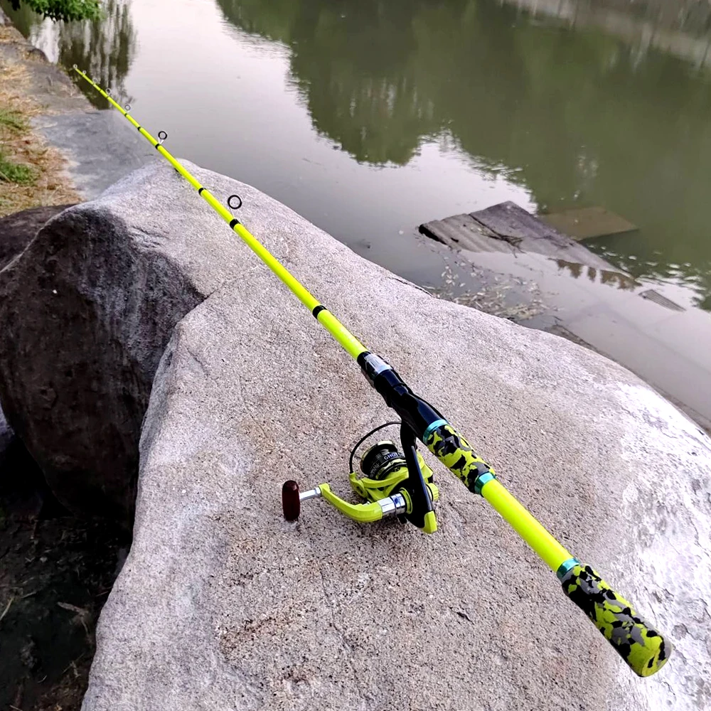 Combo de caña de pescar y carrete giratorio, 4/5 secciones, peso del señuelo 3,5g-14g, serie 2000/3000 para Lucio, carpa, Jigging, deportes al aire libre - imagen 3