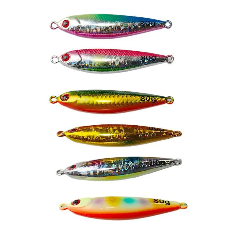 Señuelo de pesca en el océano, Jigbait de caballa, 80g, plantillas de Metal coloridas, cebo duro de mar, señuelos artificiales de fundición a tierra, 1 pieza en oferta - imagen 4