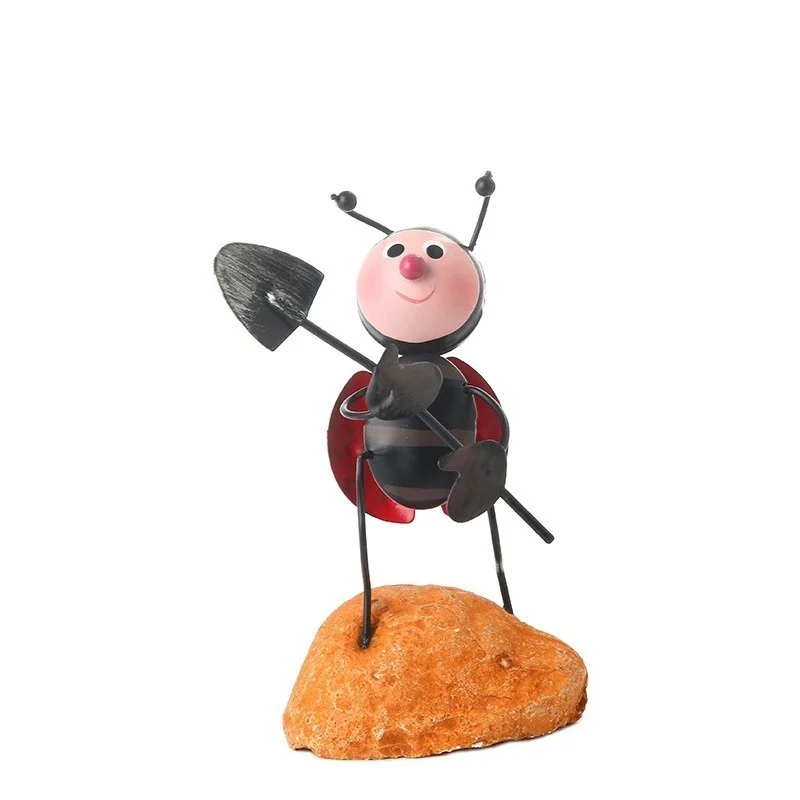 Pequeña mariquita Departamento creativo curación pequeños adornos sala de estar ordenador escritorio TV gabinete moderno hogar jardín decoración - imagen 5