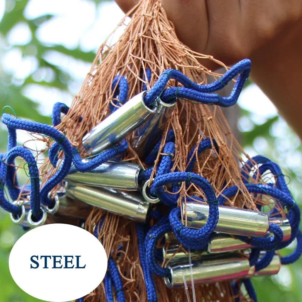 Lawaia-red de pesca fundido, rejilla de anillo de aluminio, redes giratorias de lanzamiento manual para pesca, colgante de acero de agua poco profunda - imagen 4