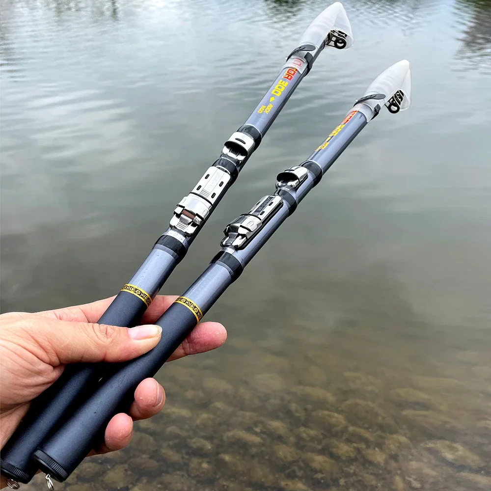 Caña de pescar telescópica de fibra de carbono, accesorio para pesca de carpa, alimentador de surf, pesca en roca al aire libre, sección corta, 1,5 M-3,0 M - imagen 4