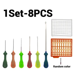 Juego de agujas de cebo para carpa para Boilies emergentes |   Pasadores de empalme de acero endurecido duraderos con puerta de seguridad, multicolor y que brilla en la Da