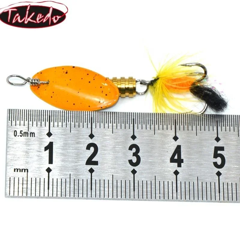 TAKEDO 4 unids/set 2,2G Spinner cuchara cebo Jig cebo con anzuelo VMC Wobbers señuelo de pesca de mar para lubina trucha HG16 - imagen 5