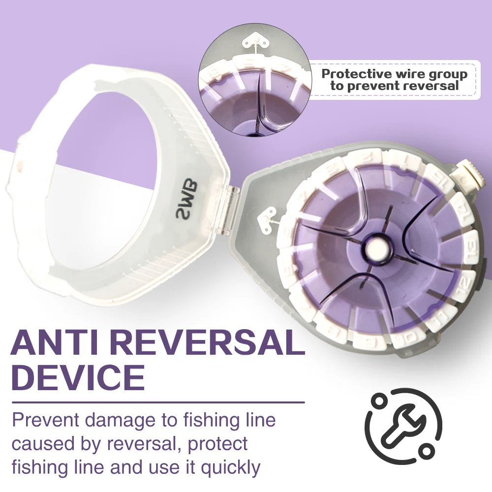 ZUKIBO Conveniente caja de carbono Almacenamiento de sedal de pesca Corte rápido de hilo Caja de carrete de corte antirretroceso Almacenamiento de sedal Bobinadora de carrete - imagen 5