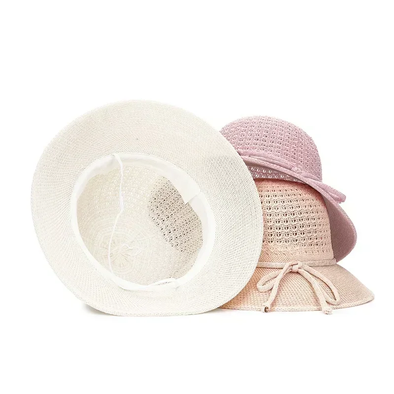 Sombrero trenzado de verano para mujer visto de frente