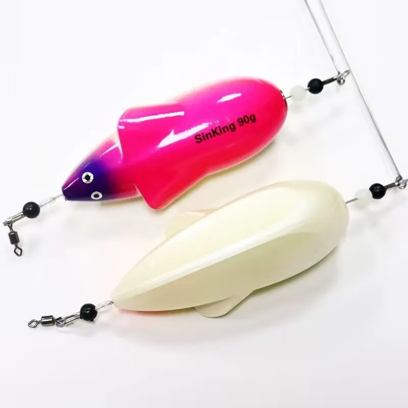 1 unidad 30g50g70g90g cebo de ratón de agua señuelo de pesca de mar señuelo de agua flotante y hundido cebo de rata de pesca señuelo de curricán de fundición larga - imagen 3