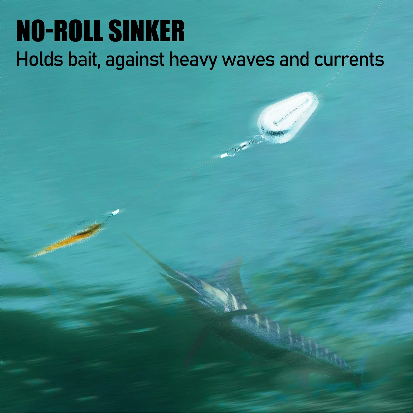 Plomos de plomo para pesca en línea, 5 piezas, sin rollo, para Surf, Pompano, Croaker, halubut, Catfish, lubina, pera plana - imagen 4