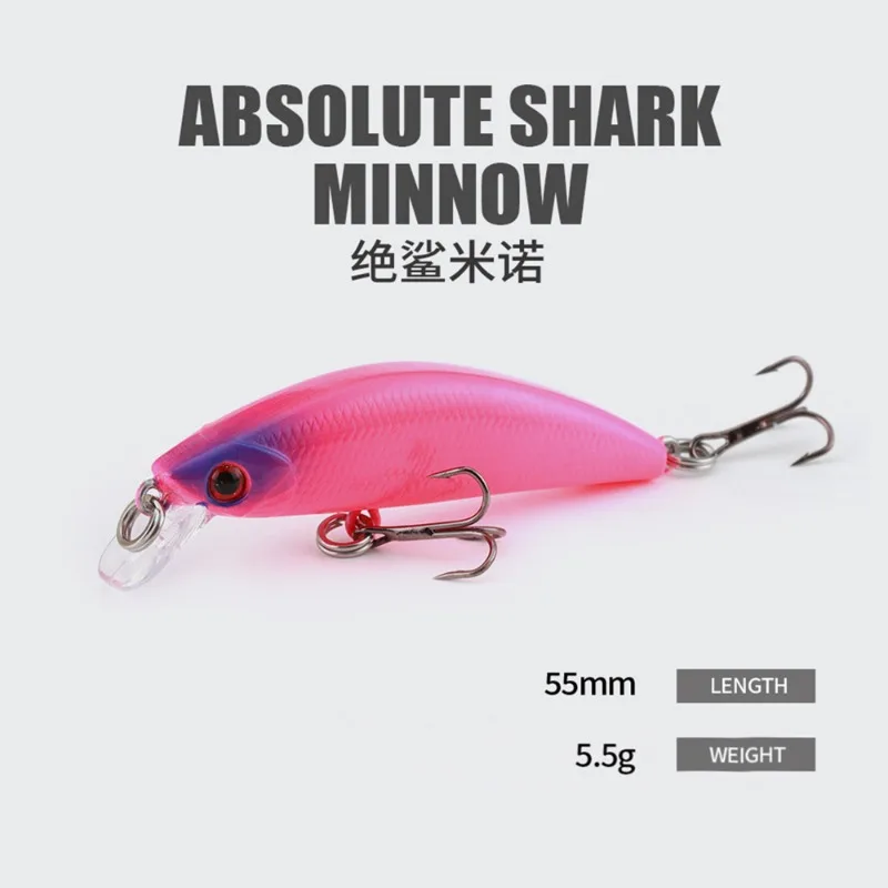 Señuelo de pesca Minnow, ojos 3D Crankbait Wobbler, cebo duro de plástico Artificial, aparejos de pesca, 55mm, 5,5G, 1 pieza - imagen 5