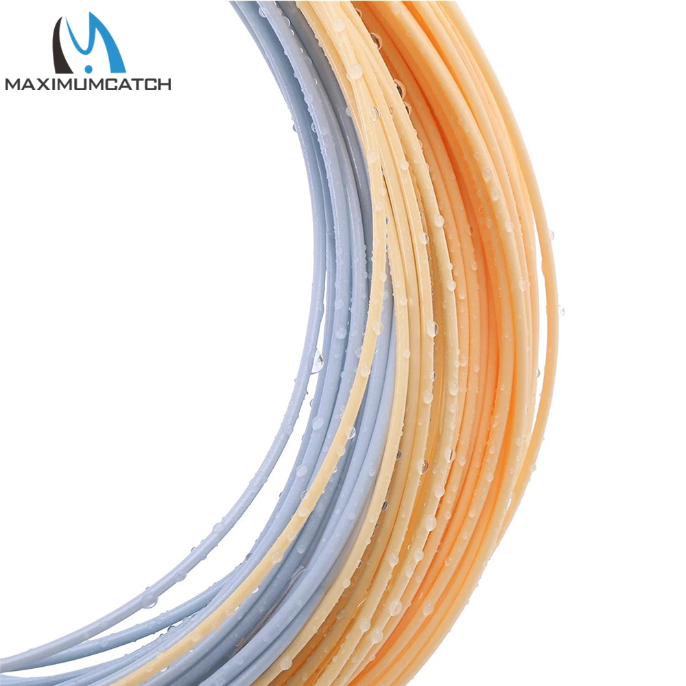 Maximumcatch 100 pies línea de mosca de doble color WF flotante con dos bucles soldados color beige claro y azul eléctrico - imagen 4