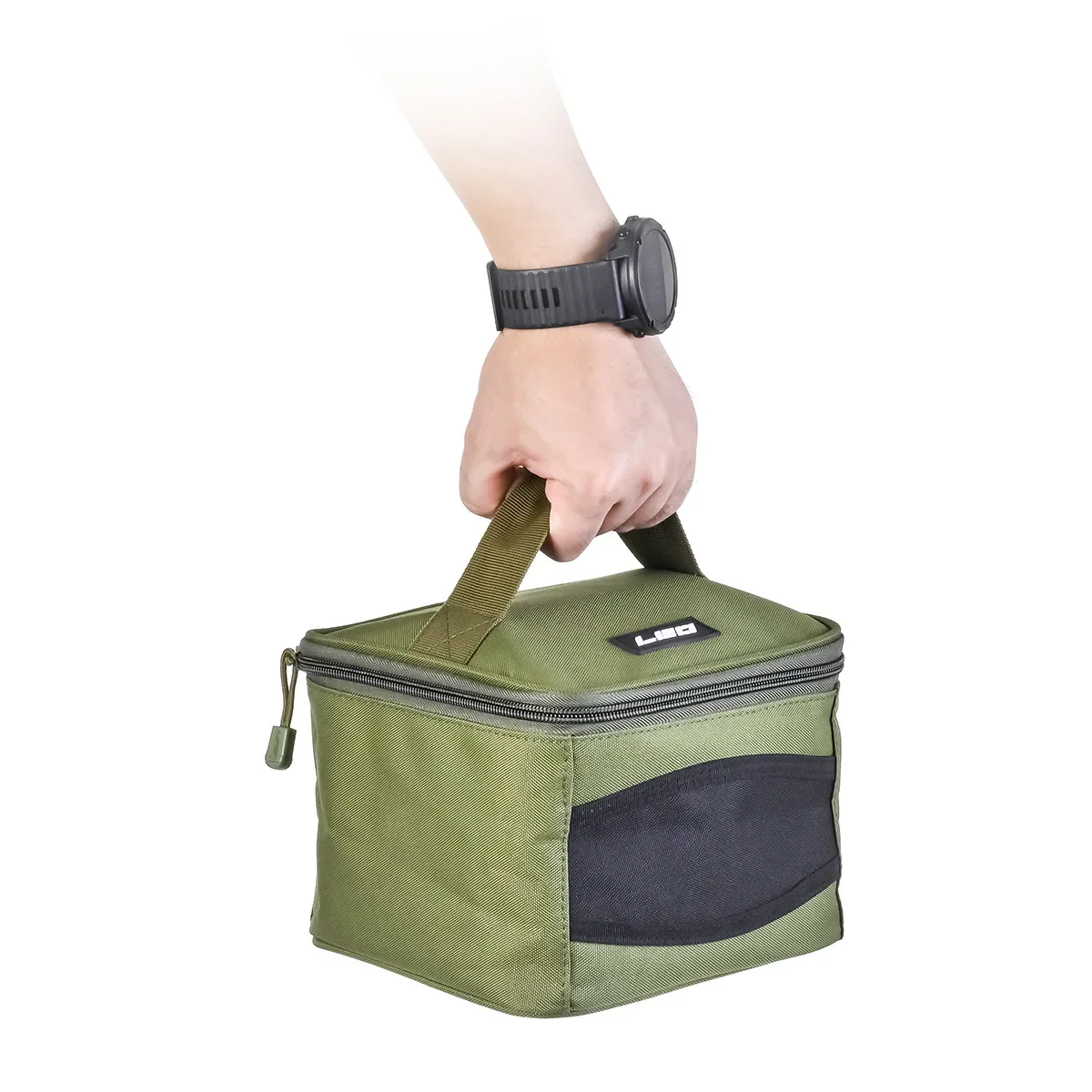 Bolsa de equipo de pesca portátil verde militar, accesorios de rueda de pesca contra salpicaduras impermeables, bolsa de pesca cúbica doblada y fácil de llevar. - imagen 5