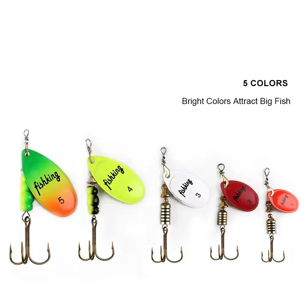 NGB-señuelo de pesca de Metal, cebos giratorios, 1 Uds., 3,9g, 4,6g, 7,4g, 10,8g, 15g, cuchara giratoria, Spinners con anzuelos triples, cebos para Lucio - imagen 5