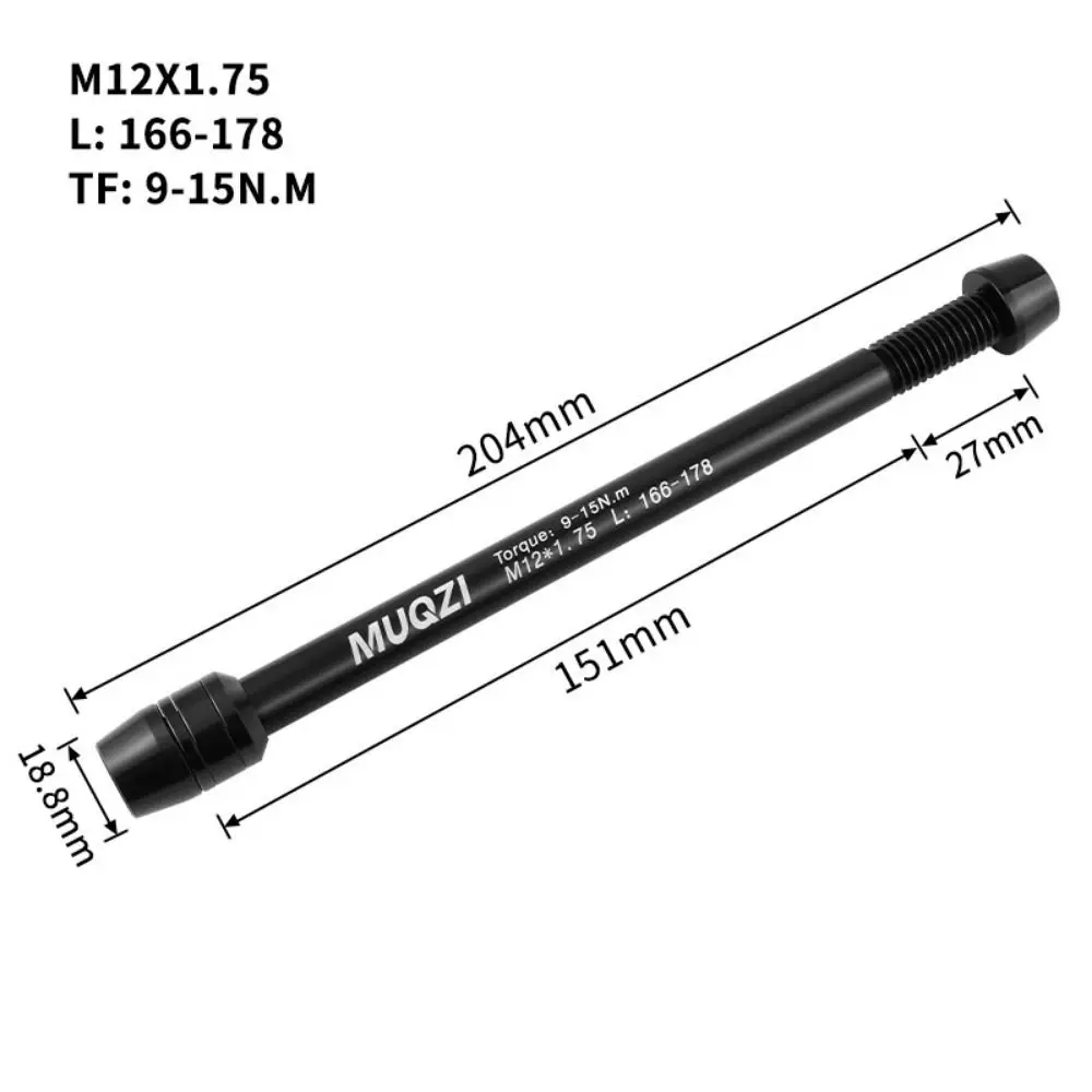 Eje pasante delantero y trasero para bicicleta, palanca de bicicleta, brochetas de aleación de aluminio, M12 x 1,5/1,75 MM - imagen 3