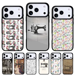 Funda trasera iPhone 17 Air 16e 15 14 13 Pro Max – Estilo máquina de coser