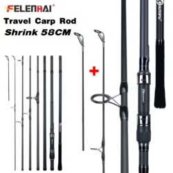 FELENHAI-varilla alimentadora de carpa de viaje, 4,2 m, 3,9 m, 3,6 m, 3,3 m, 3m, 2,7 m, fibra de carbono, 3,5 lb, caña de pescar dura para Surfcasting, aparejos para Spinning