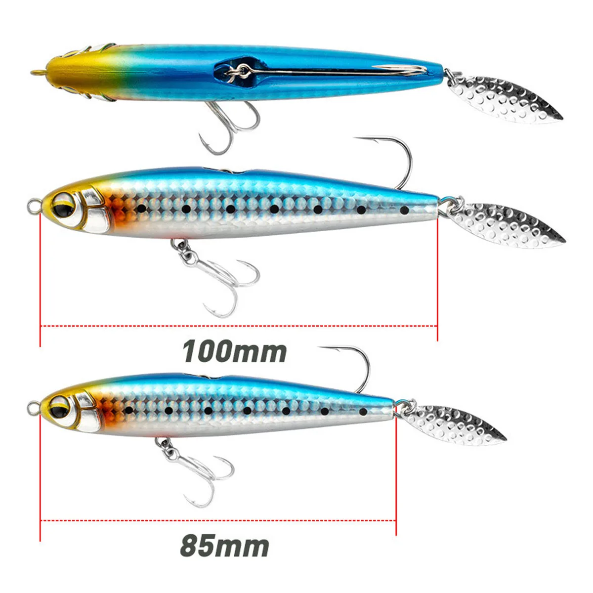 Señuelo de pesca hundido de 100mm y 30g, señuelos tipo lápiz de fundición larga, cebo duro de agua dulce y salada para trucha, caca, pargo, aparejos de pesca - imagen 5