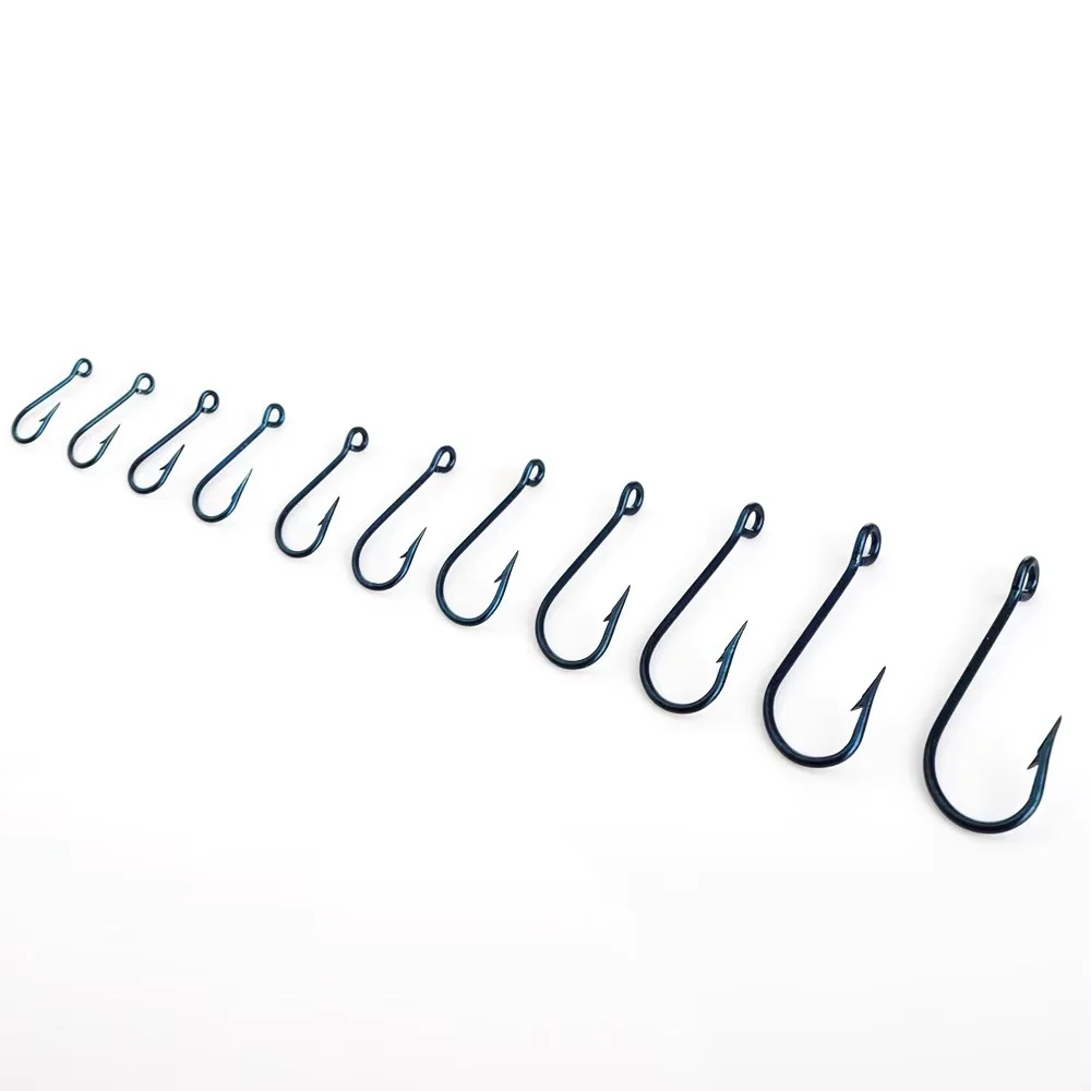 NGB Anzuelo de pesca inox con púas, anillo y ojo grande azul para mar - imagen 5