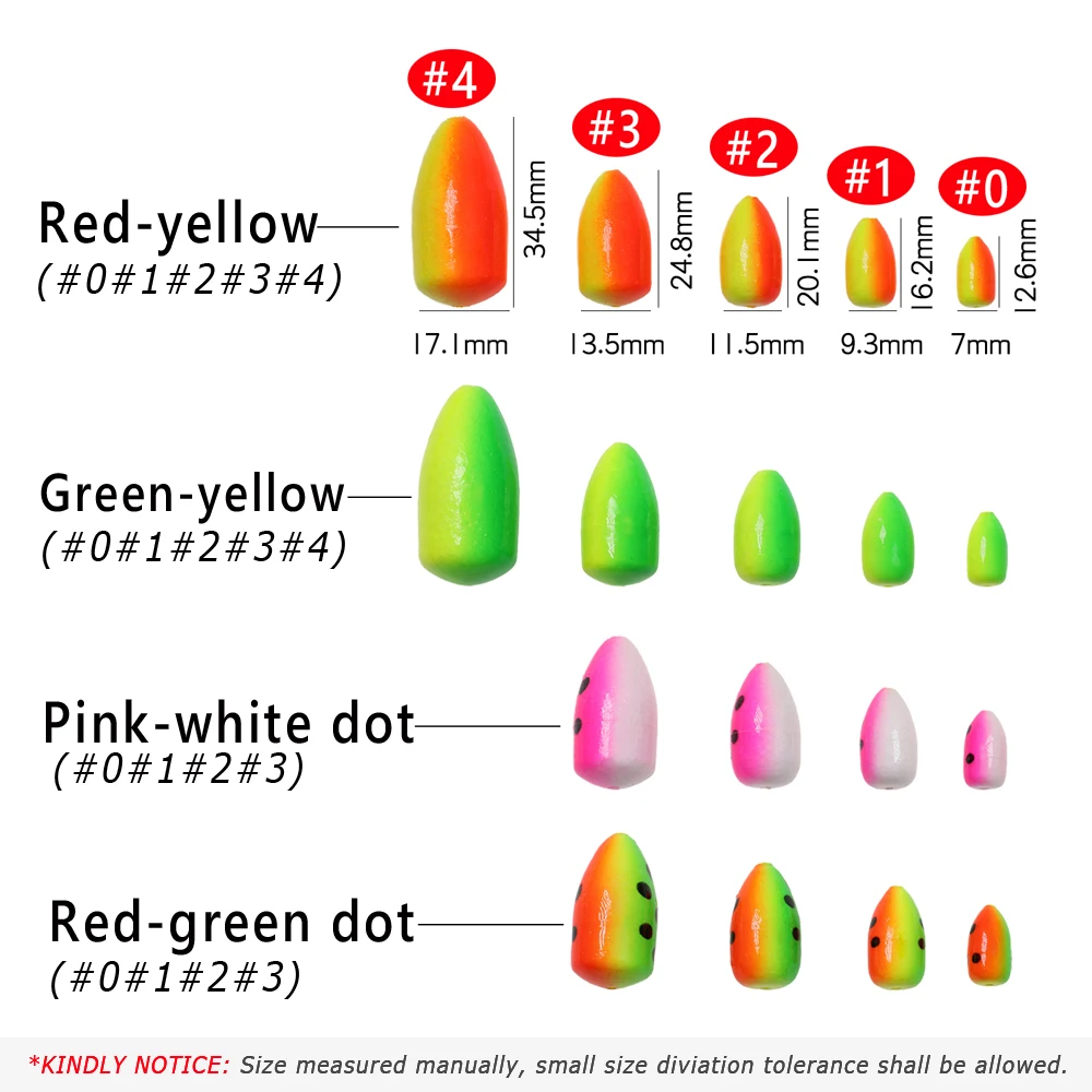 Bimoo-flotador en línea de espuma UV, señuelo de pesca con mosca para trucha, pez gato, cebo vivo, Pompano, Walleye, aparejos de agua salada, 100 unidades - imagen 2