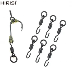 Hirisi 20 piezas broches giratorios para pesca de carpa con anillo sólido gancho de pesca de cambio rápido accesorios giratorios AE008